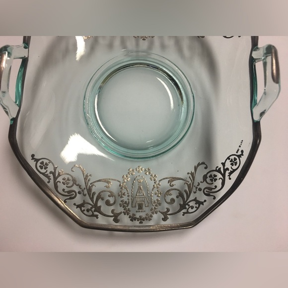 Vintage Handcrafted Teal Glass Bonbon Server - Picture 7 of 12